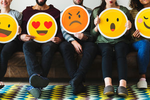 Illustration for the Work-Home-Life article Are You Undercutting Yourself with Emojis?