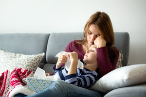 Illustration for the Work-Home-Life article Juggling Sick Kids & Work Days