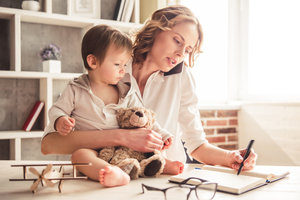 Illustration for the Work-Home-Life article How to Find Balance as a Work-at-Home Mom
